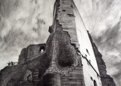 Atmospheric drawing of Knaresborough Castle Dungeon by 2006 Artist in residence Andrew Cheetham