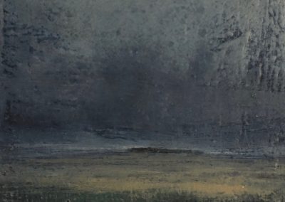 Oil and cold wax painting of the Northern moors by artist Andrew Cheetham