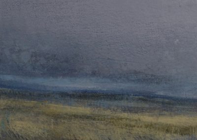 Oil and cold wax painting of the Northern moors by artist Andrew Cheetham