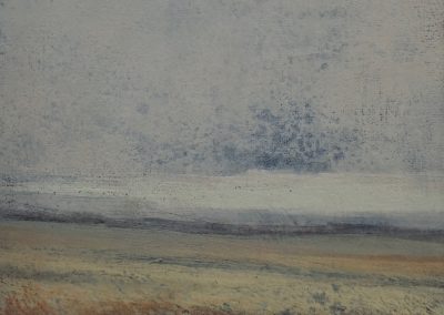 Oil and cold wax painting of the Northern moors by artist Andrew Cheetham