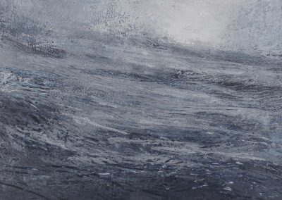 Oil and cold wax painting of the North Sea by artist Andrew Cheetham