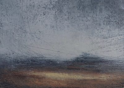 Oil and cold wax painting of the Northern moors by artist Andrew Cheetham